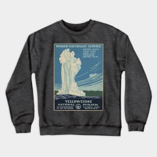 Yellowstone National Park Vintage Poster - National Park Service Crewneck Sweatshirt